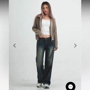 low rise washing jeans